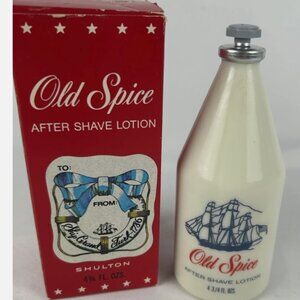 Vtg Old Spice Shulton After Shave Lotion Glass Bottle 4.75 Oz Box Star Cap Full